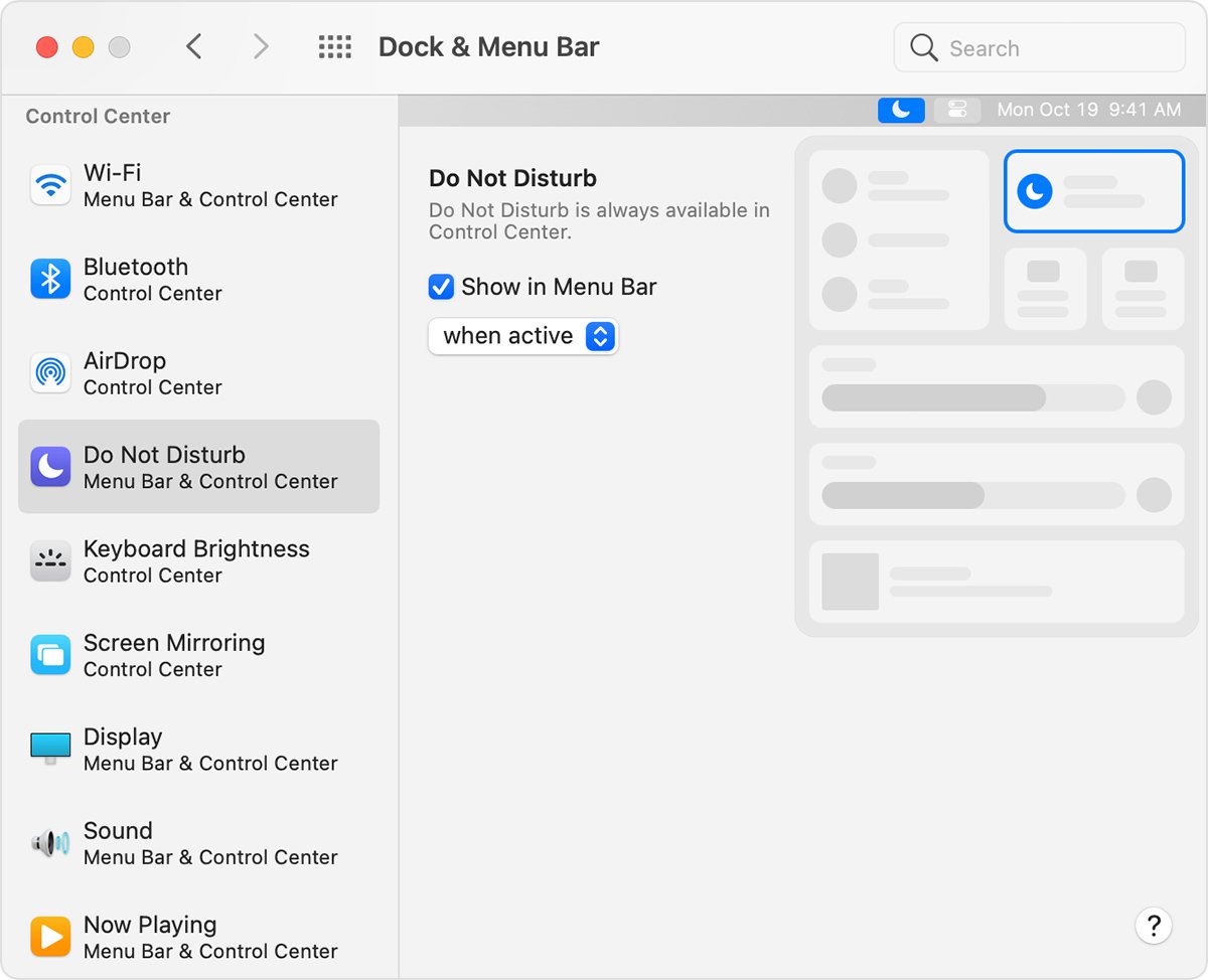 Use Control Center on your Mac