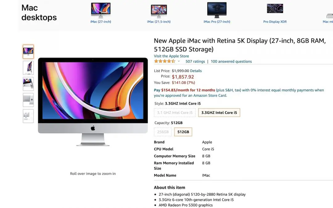 Higher-end 27 Inch iMac Not Available on Amazon Or Best Buy