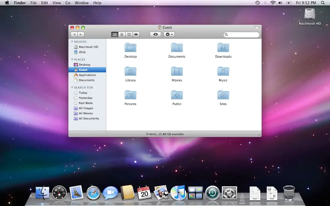 Mac Operating Systems in Order | An Overview Leopard_Desktop