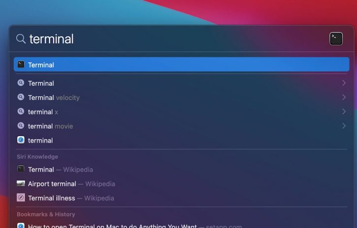 How to Open Terminal On Mac Using Spotlight Search