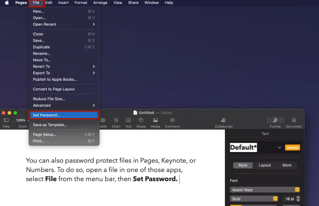 password folder mac
