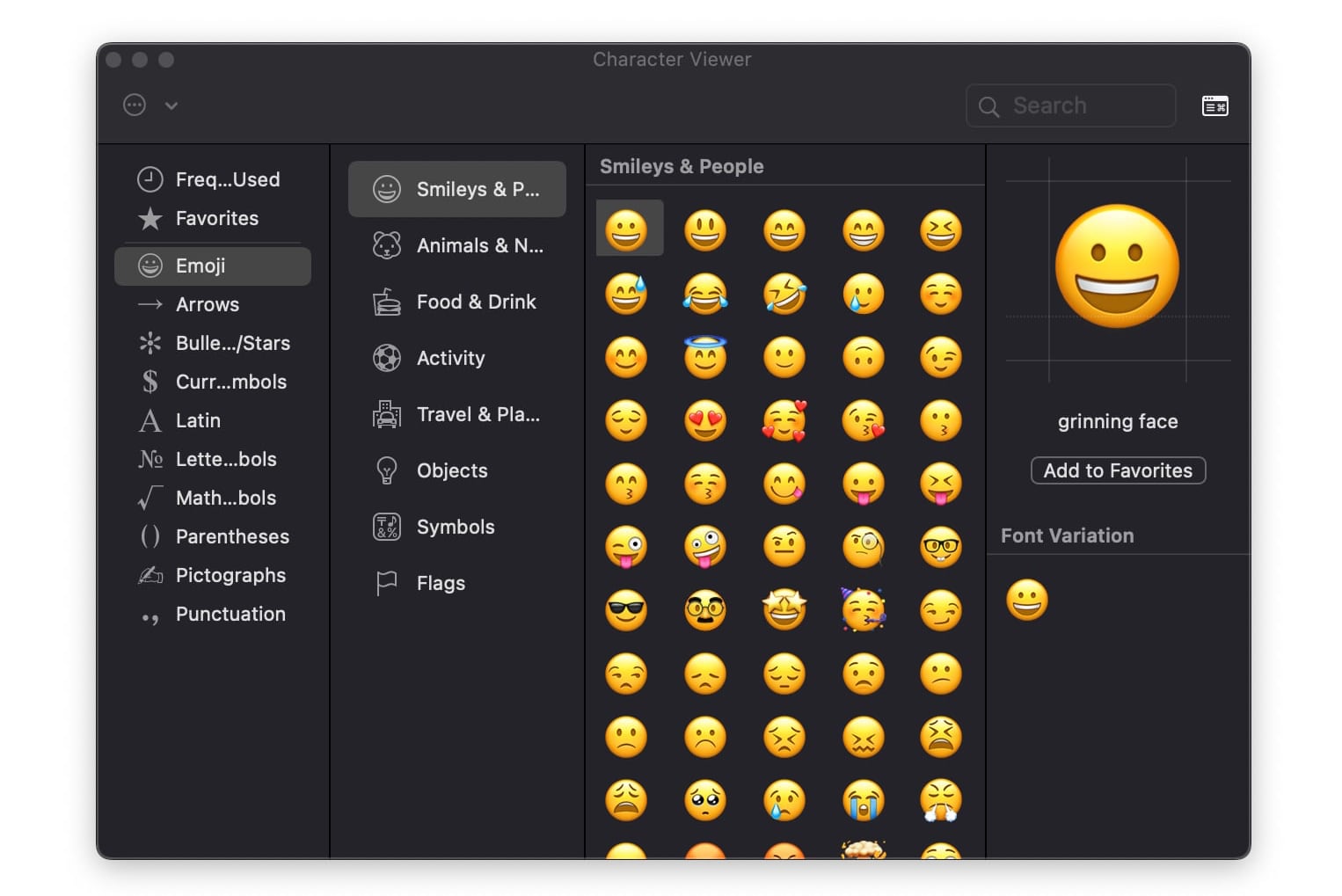 how to open up emojis on mac