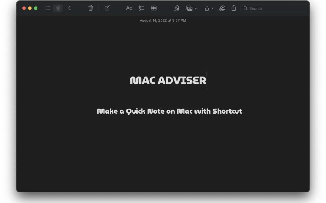 How to Make  a Quick Note Shortcut Mac | 2022